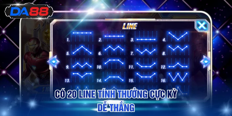 Có 20 line tính thưởng cực kỳ dễ thắng