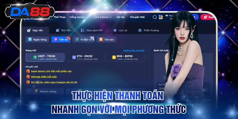 Thực hiện thanh toán nhanh gọn với mọi phương thức